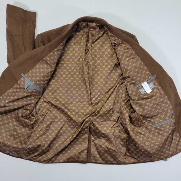 Michael Kors KIP‎ Men's Flannel Sport Coat Brown Silk Wool Cashmere Brown 42S - Picture 16 of 16